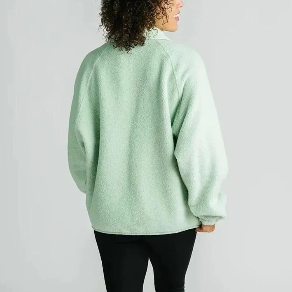 ZYIA Active Women's Heidi Fleece Jacket in Light Green Teal - Picture 2 of 9